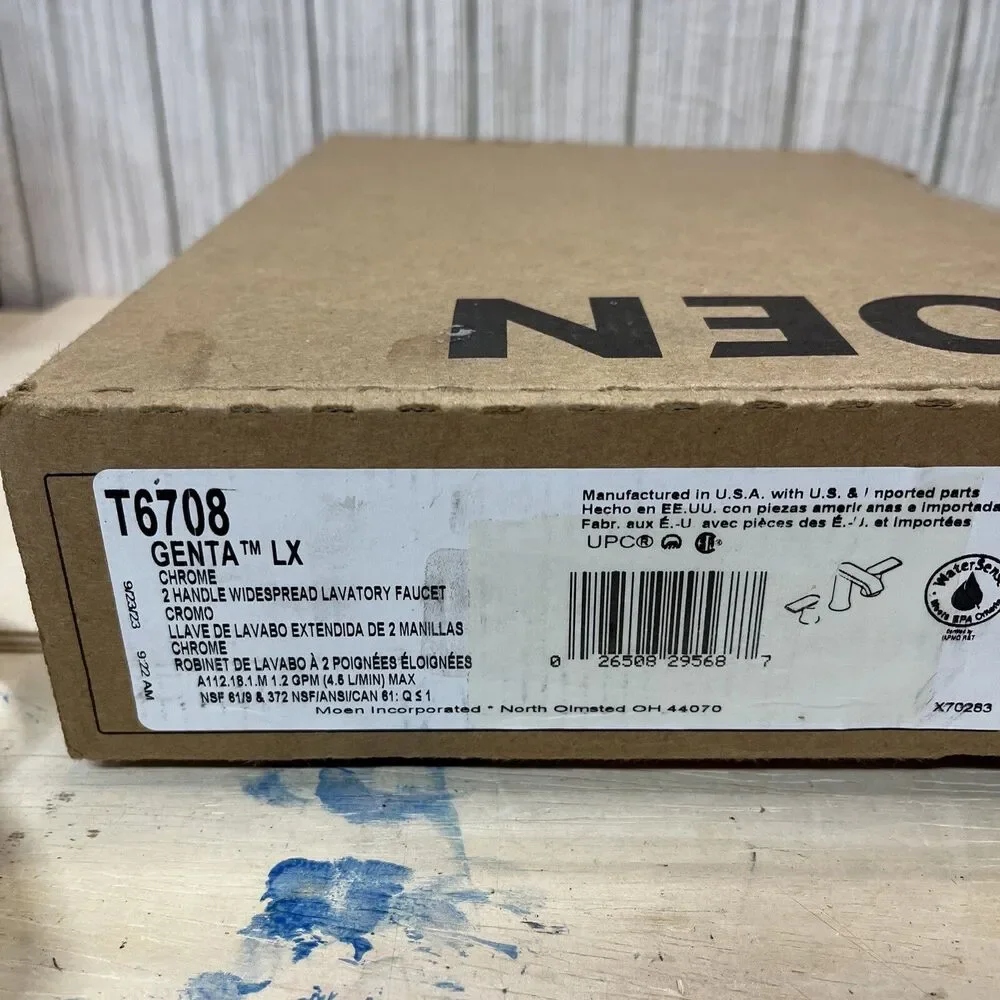 MOEN T6708 GENTA LX CHROME 2-HANDLE LOW-ARC BATHROOM FAUCET
